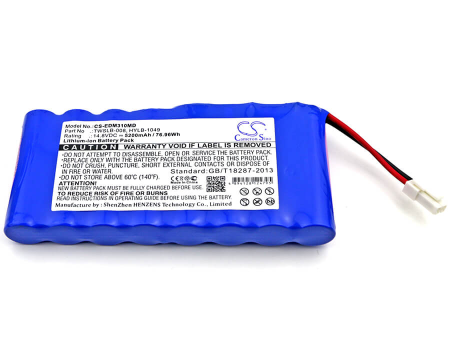 14.8V, 5200mAh, Li-ion Battery fits Edan, M3, 76.96Wh