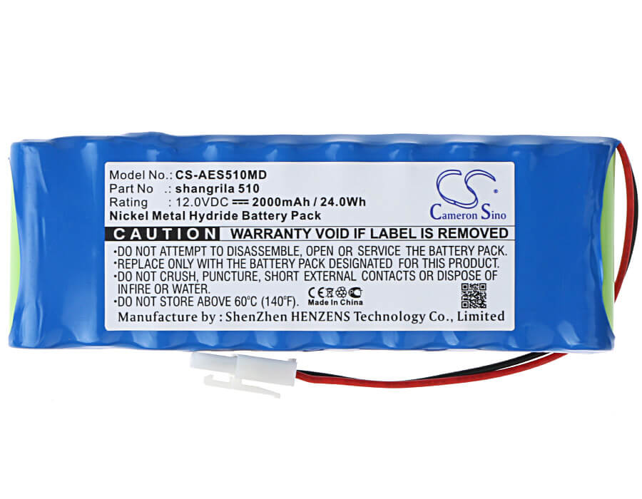 12.0V, 2000mAh, Ni-MH Battery fits Aeonmed, Shangrila 510, 24Wh