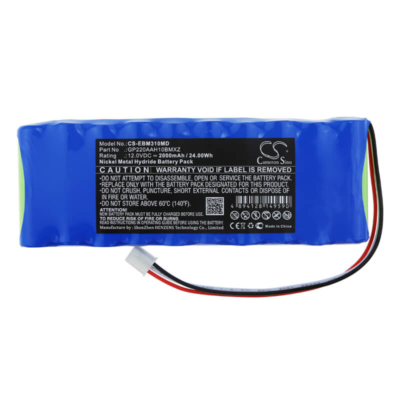 12.0V, 2000mAh, Ni-MH Battery fits Bionet, Bm3 Plus, 24Wh