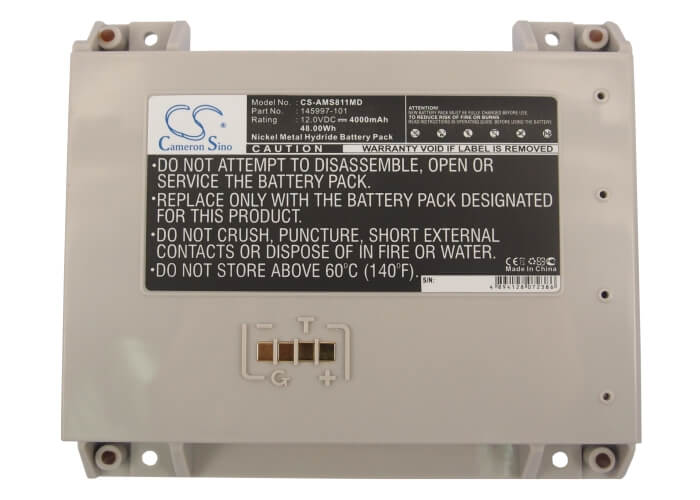 12.0V, 4000mAh, Ni-MH Battery fits Alaris Medicalsystems, 8000, 8000 Medication Safety System, 48Wh