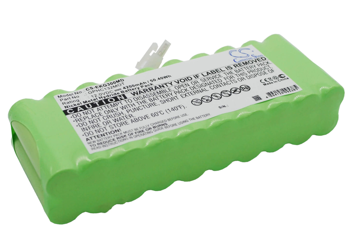 12.0V, 4200mAh, Ni-MH Battery fits Bionet, Ekg3000, Fc1400 Twinview Fetal Monitor, 50.4Wh