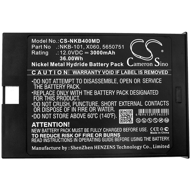 12.0V, 3000mAh, Ni-MH Battery fits Nihon Kohden, Bsm-4000, Bsm-4100, 36Wh
