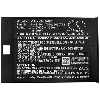 12.0V, 3000mAh, Ni-MH Battery fits Nihon Kohden, Bsm-4000, Bsm-4100, 36Wh