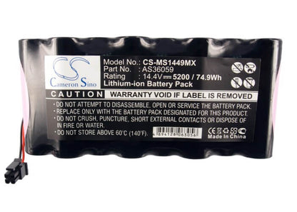 14.4V, 5200mAh, Li-ion Battery fits Drager, Delta, Gamma, 74.88Wh