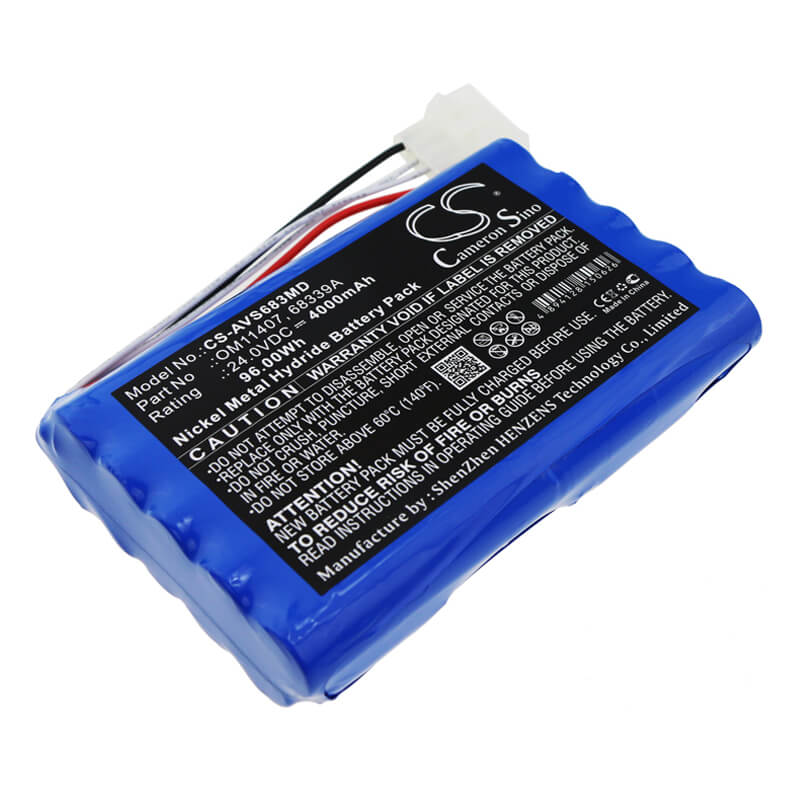 24.0V, 4000mAh, Ni-MH Battery fits Viasys Healthcare, 6068, 68339a, 96Wh