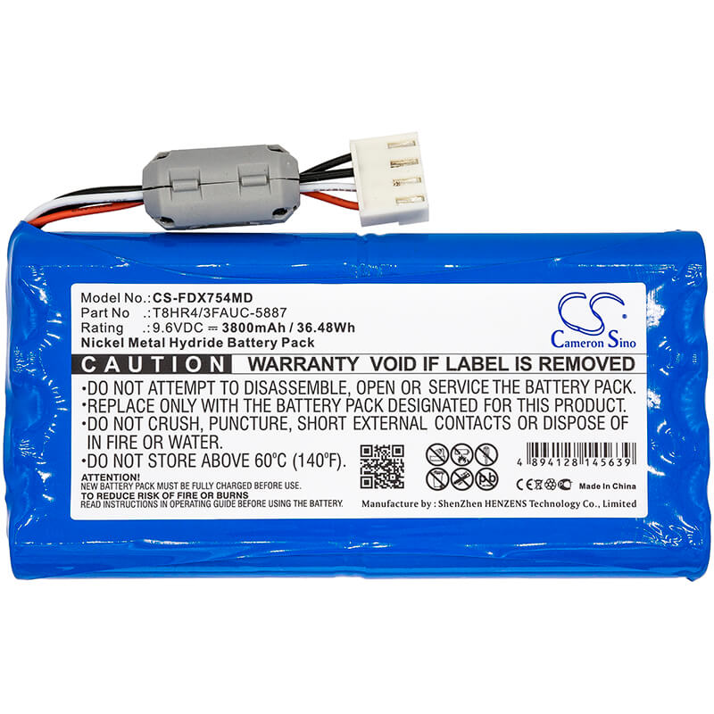 9.6V, 3800mAh, Ni-MH Battery fits Fukuda, Fcp-7541, Fx-7540, 36.48Wh