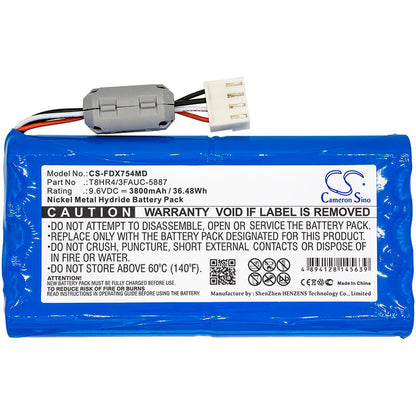 9.6V, 3800mAh, Ni-MH Battery fits Fukuda, Fcp-7541, Fx-7540, 36.48Wh