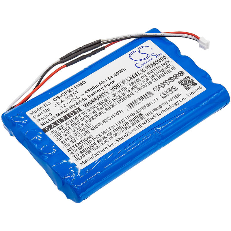12.0V, 4500mAh, Ni-MH Battery fits Colin Medical, Press-mate Pal 3110, Press-mate Pal 3110p, 54Wh