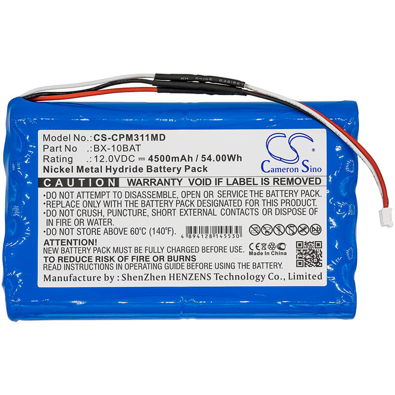 12.0V, 4500mAh, Ni-MH Battery fits Colin Medical, Press-mate Pal 3110, Press-mate Pal 3110p, 54Wh