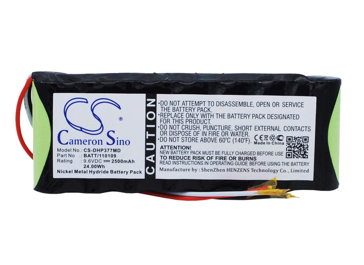 9.6V, 2500mAh, Ni-MH Battery fits Datex Ohmeda, Pulse Oximeter Biox 3770, Pulse Oximeter Biox 3775, 24Wh