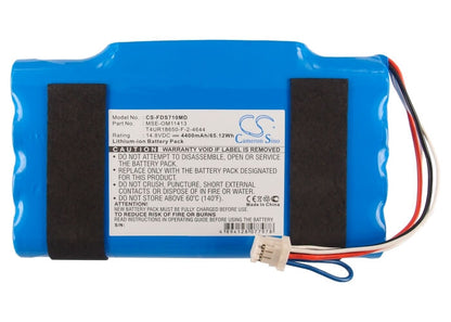 14.8V, 4400mAh, Li-ion Battery fits Fukuda, Denshi Ds 7100 Dynascope Bedsi, Denshi Ds7100, 65.12Wh