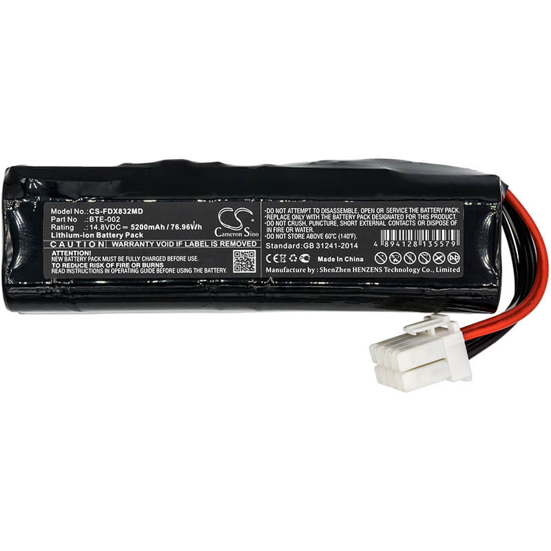 14.8V, 5200mAh, Li-ion Battery fits Fukuda, Denshi Fx-8322 Ecg, Denshi Fx-8322r, 76.96Wh