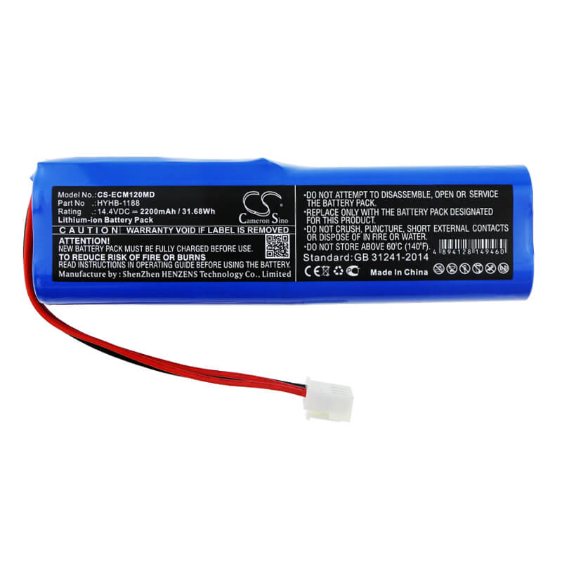14.4V, 2200mAh, Li-ion Battery fits Edanins, Ecg-12a, Ecg-12b, 31.68Wh