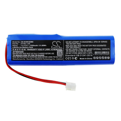 14.4V, 2200mAh, Li-ion Battery fits Edanins, Ecg-12a, Ecg-12b, 31.68Wh