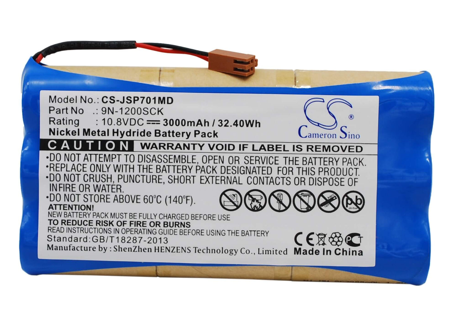 10.8V, 3000mAh, Ni-MH Battery fits Jms, Infusion Pump Ot-701, Ot-701, 32.4Wh
