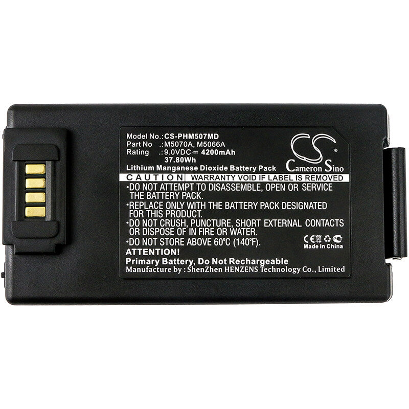 9.0V, 4200mAh, Li-MnO2 Battery fits Philips, Defibrillatior Heartstart Frx, Defibrillatior Heartstart Hs1, 37.8Wh