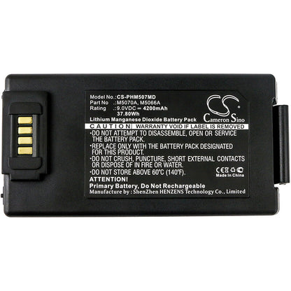 9.0V, 4200mAh, Li-MnO2 Battery fits Philips, Defibrillatior Heartstart Frx, Defibrillatior Heartstart Hs1, 37.8Wh