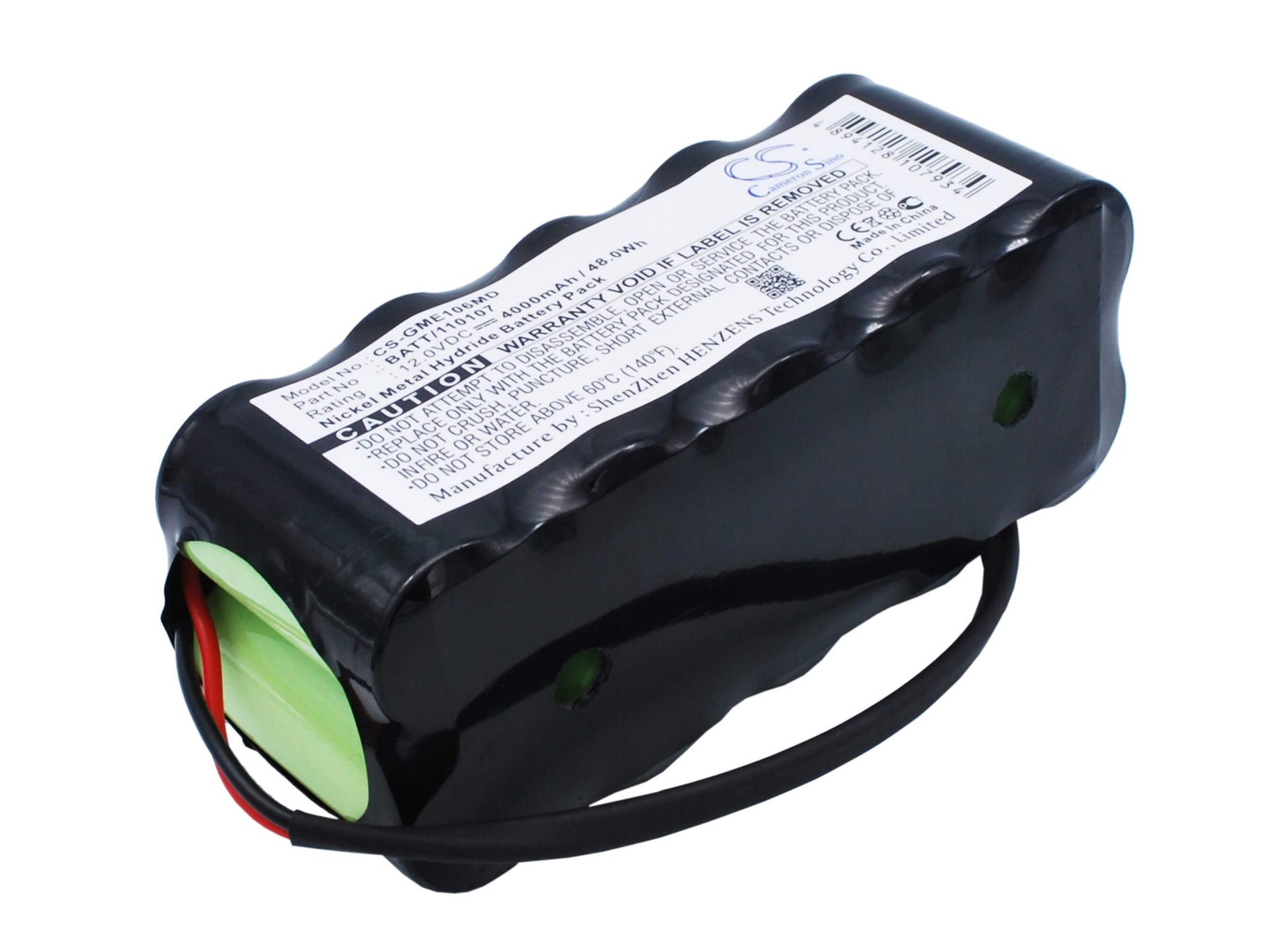 12.0V, 4000mAh, Ni-MH Battery fits Marquette, Dash 1000, 48Wh