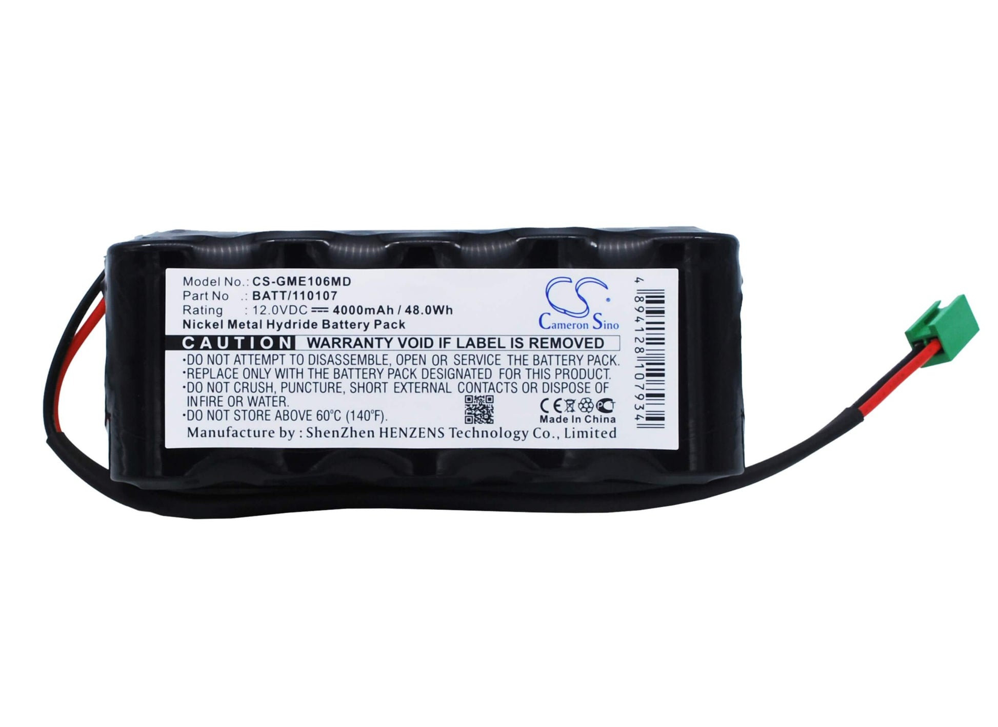 12.0V, 4000mAh, Ni-MH Battery fits B.braun, Infusion Pump 501-305, 48Wh