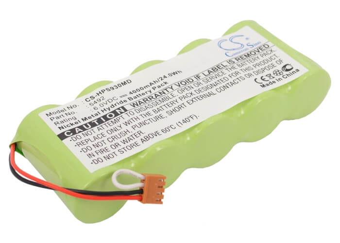 6.0V, 4000mAh, Ni-MH Battery fits Respironics, 900s-10, 930 Oximeter, 24Wh