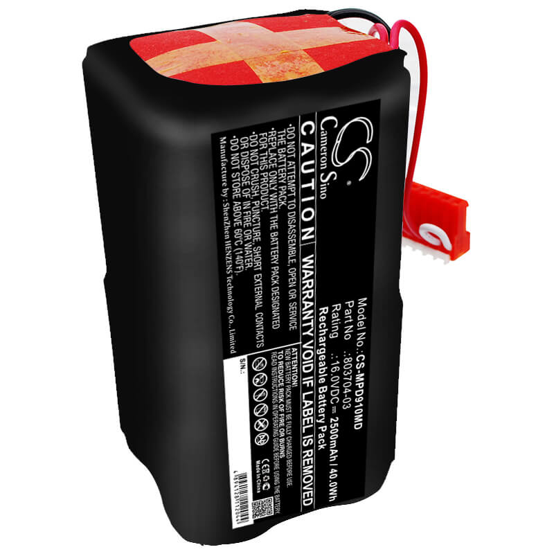 16.0V, 2500mAh, Sealed Lead Acid Battery fits Physio-control, Defibrillator Lifepak 9, Defibrillator Lifepak 9a, 40Wh