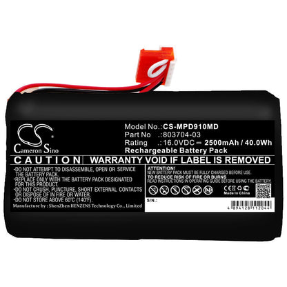 16.0V, 2500mAh, Sealed Lead Acid Battery fits Medtronic, Lifepak 9, Lifepak 9a, 40Wh