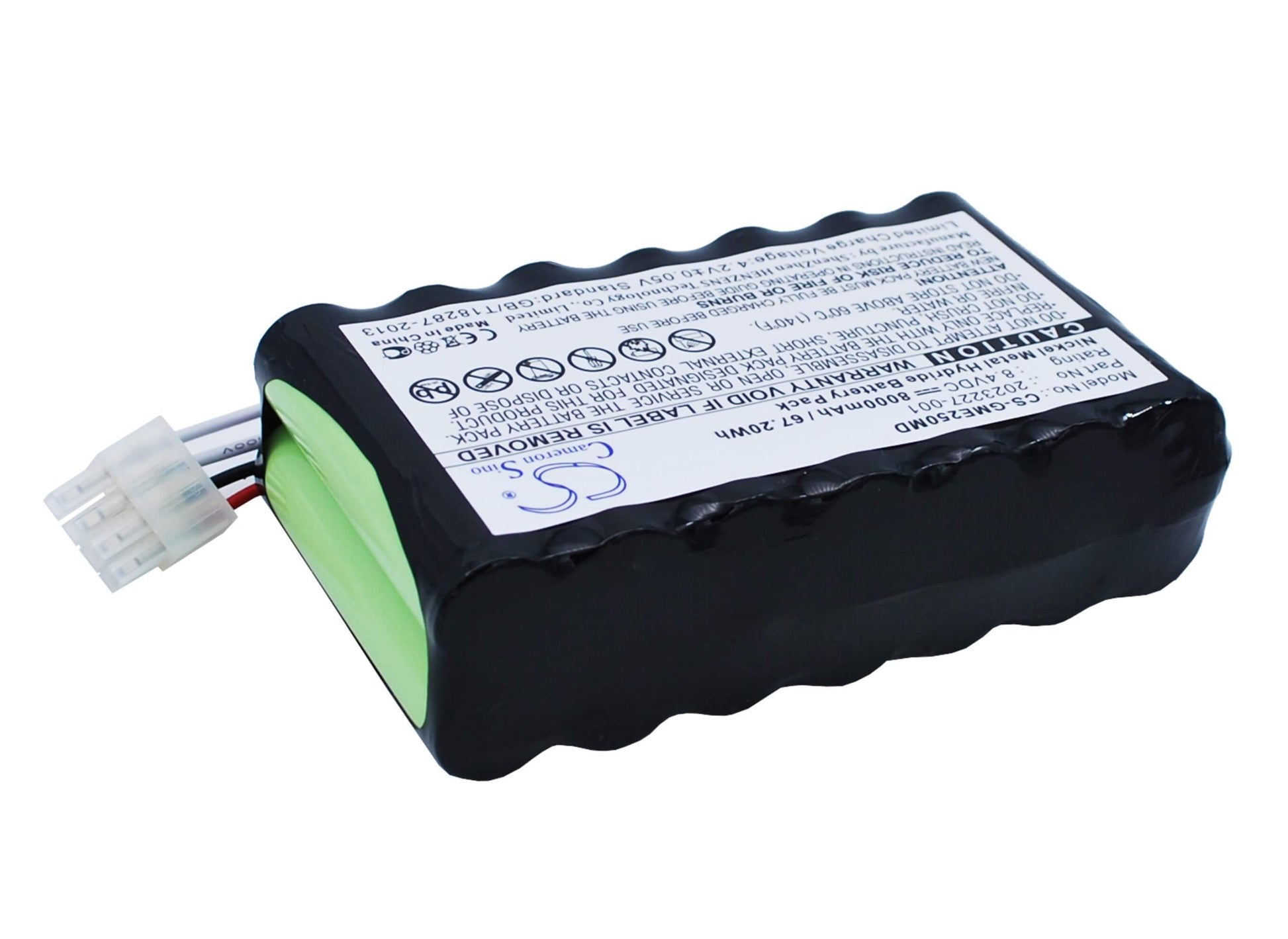 8.4V, 8000mAh, Ni-MH Battery fits Hellige, Marquette Md 2500, Monitor Dash 2500, 67.2Wh