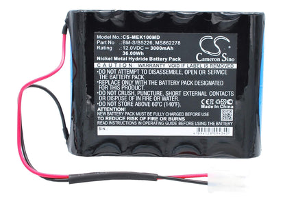 12.0V, 3000mAh, Ni-MH Battery fits Siemens, 862278, Ek10, 36Wh
