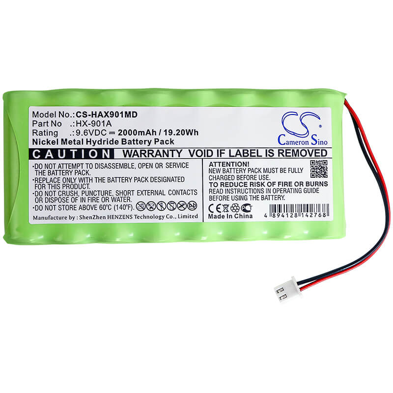 9.6V, 2000mAh, Ni-MH Battery fits Huaxi, Hx-901a, 19.2Wh