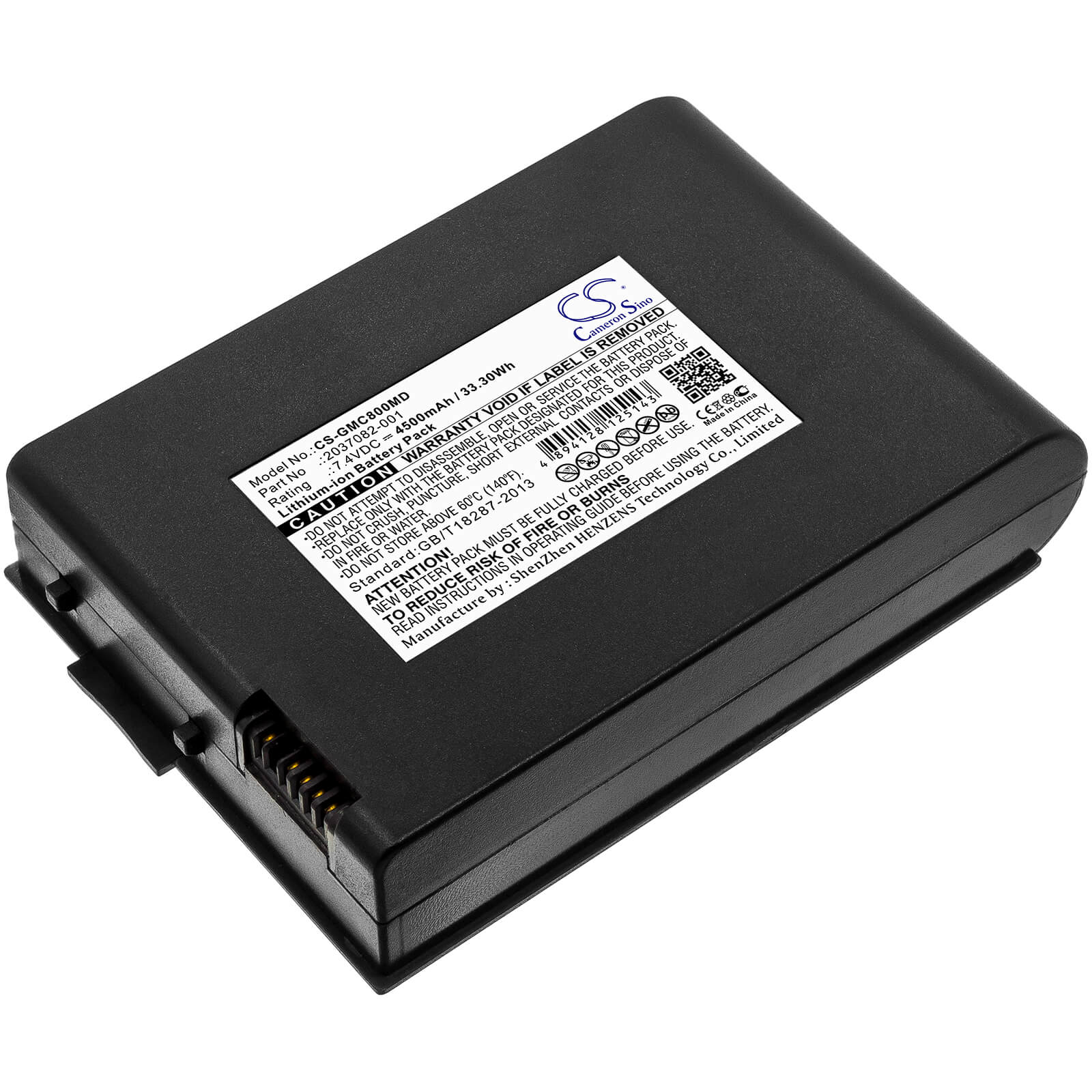 7.4V, 4500mAh, Li-ion Battery fits Ge, Ecg Mac 800, Mac 800, 33.3Wh