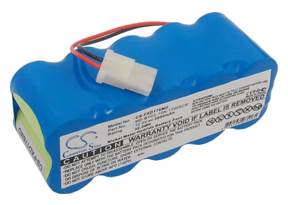 12.0V, 3000mAh, Ni-MH Battery fits Fukuda, Fc-1760, 36Wh