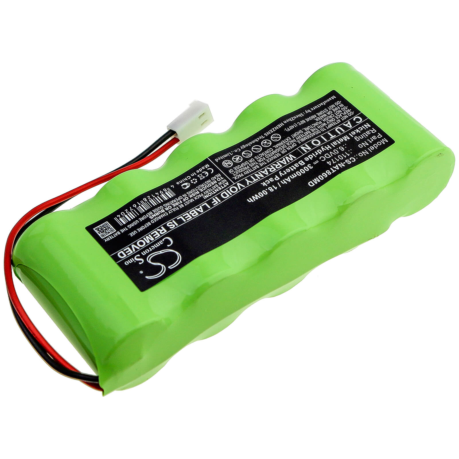 6.0V, 3000mAh, Ni-MH Battery fits Nonin, Pulsoximter 8600, Pulsoximter 8604, 18Wh