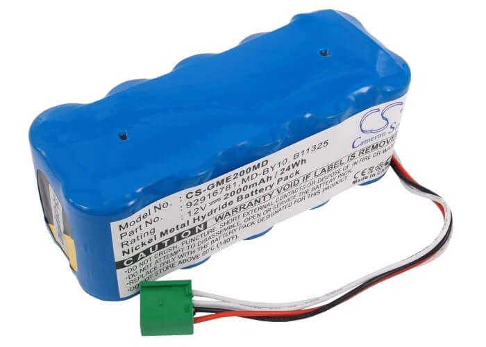 12.0V, 2000mAh, Ni-MH Battery fits Hellige, Marquette Md 2000, Monitor Dash 2000, 24Wh