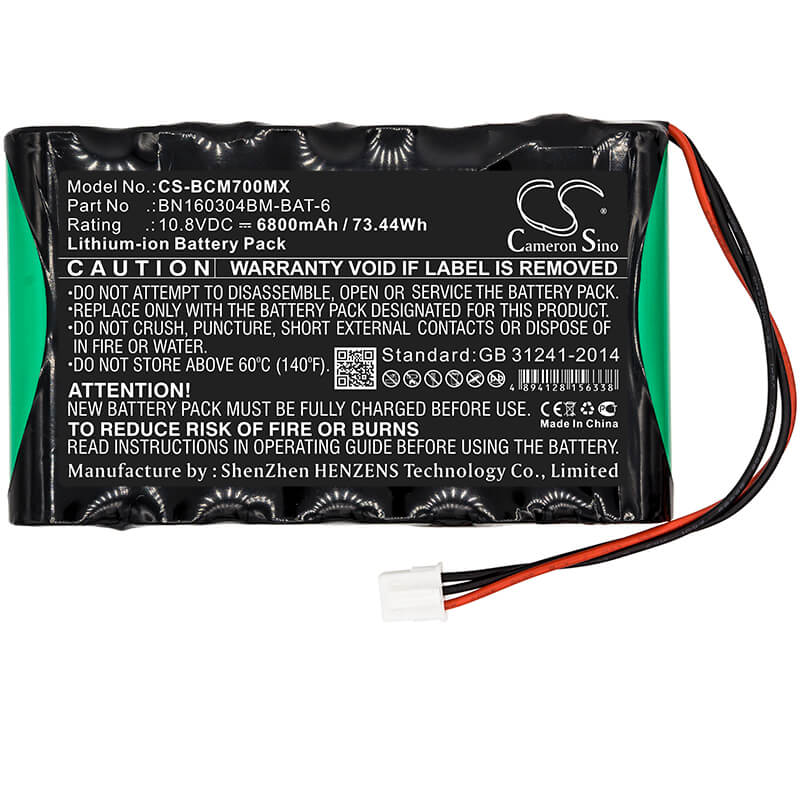 10.8V, 6800mAh, Li-ion Battery fits Bionet, Bm7vet Main, 73.44Wh