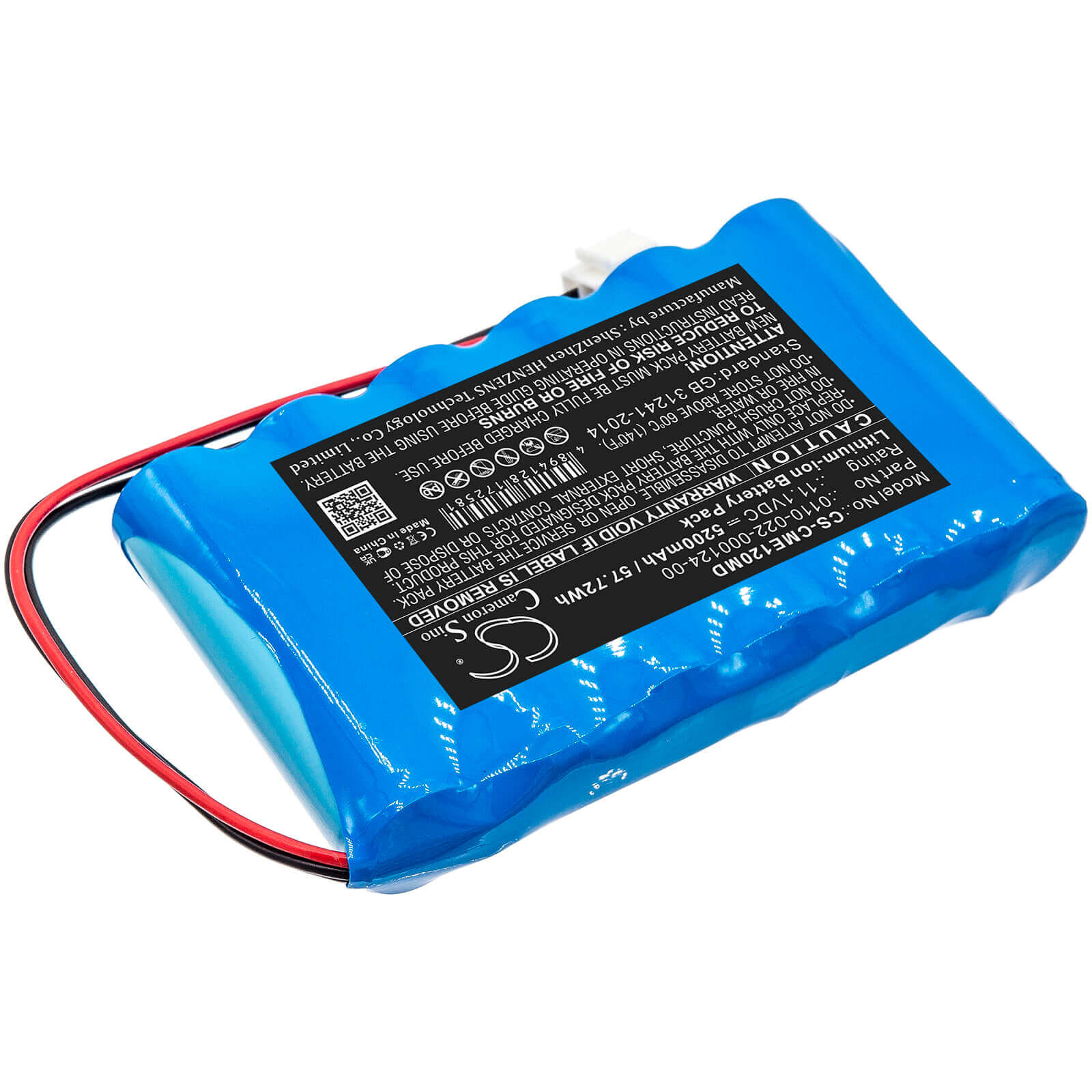 11.1V, 5200mAh, Li-ion Battery fits Comen, Cm-1200a Ecg, 57.72Wh