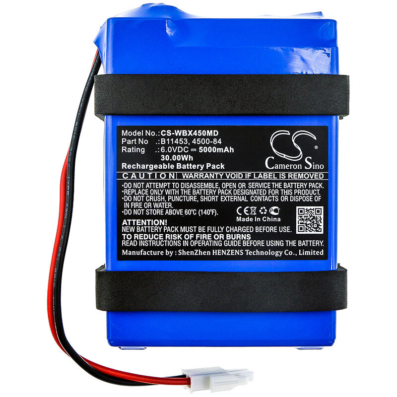 6.0V, 5000mAh, Sealed Lead Acid Battery fits Welch-allyn, 450e0-e1, 450eo, 30Wh