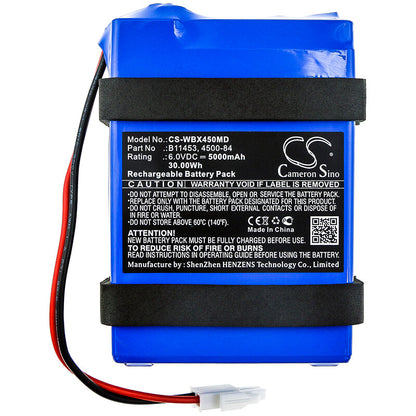 6.0V, 5000mAh, Sealed Lead Acid Battery fits Welch-allyn, 450e0-e1, 450eo, 30Wh