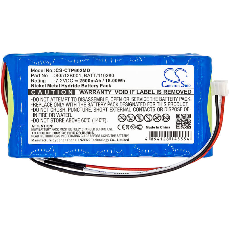 7.2V, 2500mAh, Ni-MH Battery fits Criticare, 507njc Bp, 602-14, 18Wh