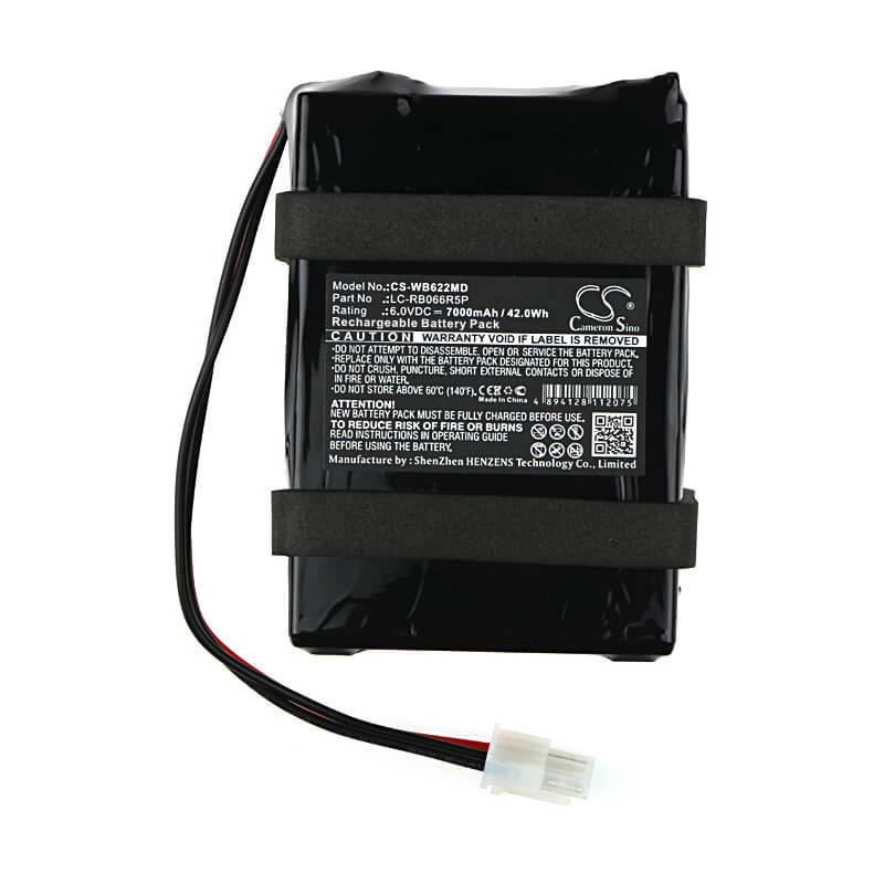 6.0V, 7000mAh, Sealed Lead Acid Battery fits Welch-allyn, Atlas 622no, Atlas 622np, 42Wh
