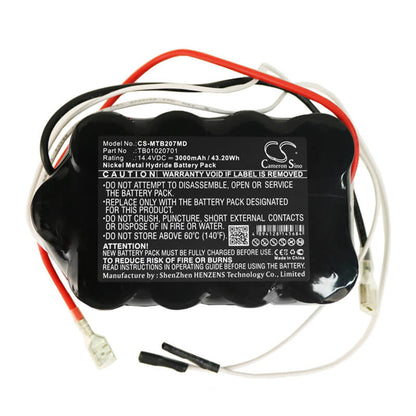 14.4V, 3000mAh, Ni-MH Battery fits Primedic, M110, M111, 43.2Wh