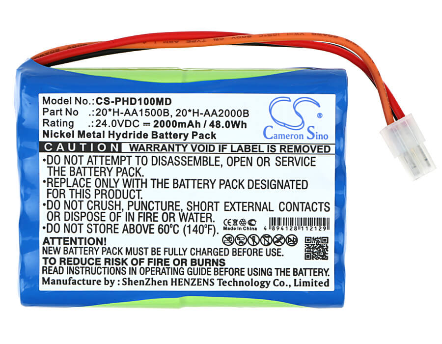 24.0V, 2000mAh, Ni-MH Battery fits Philips, Dameca Siesta I Breasy, 48Wh