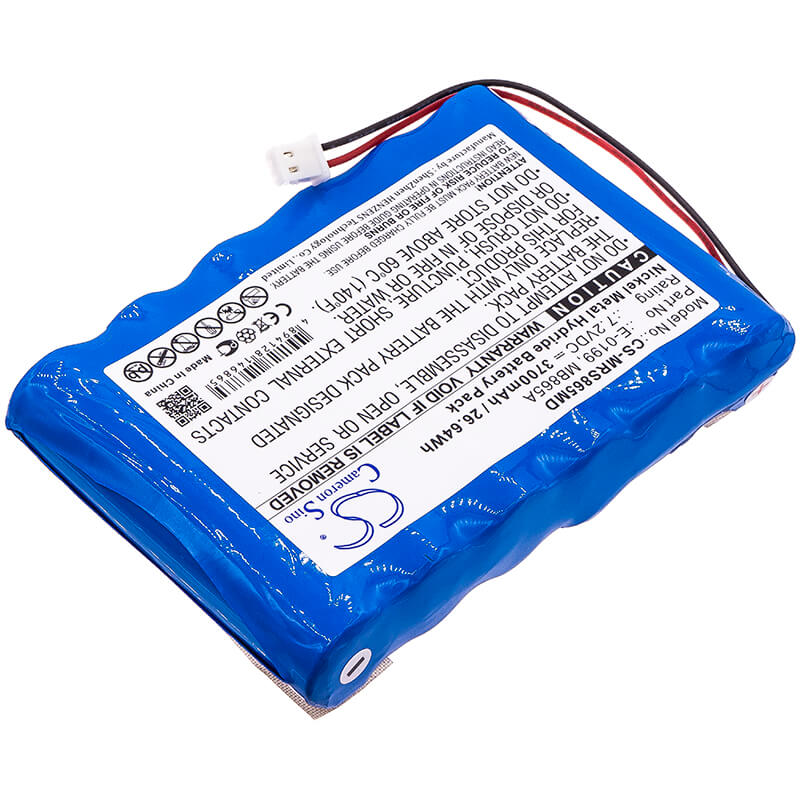 7.2V, 3700mAh, Ni-MH Battery fits Mir, Spirolab Spirometer Ii, Spirolab Spirometer Iii, 26.64Wh