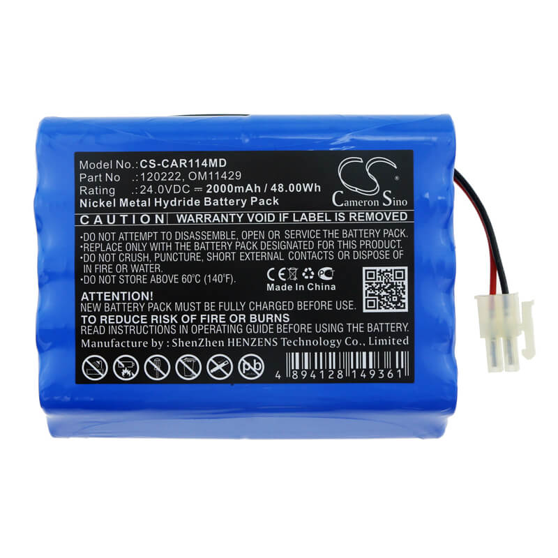 24.0V, 2000mAh, Ni-MH Battery fits Cardioline, 3 Digital Ecg, Delta 1 Plus, 48Wh
