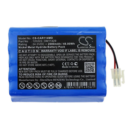 24.0V, 2000mAh, Ni-MH Battery fits Cardioline, 3 Digital Ecg, Delta 1 Plus, 48Wh