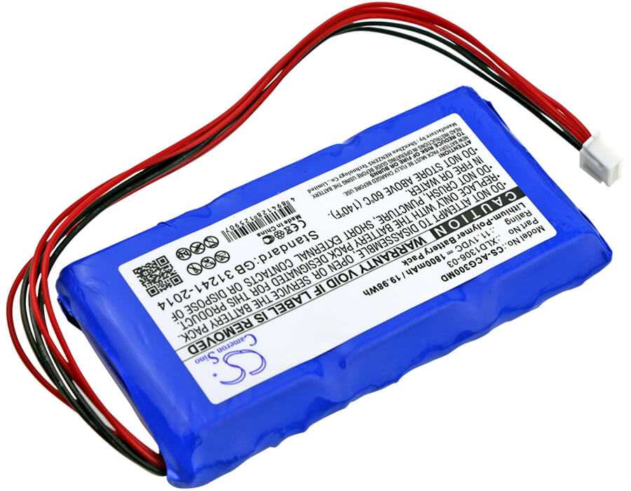 11.1V, 1800mAh, Li-Polymer Battery fits Aricon, Ecg-3b, Ecg-3d, 19.98Wh