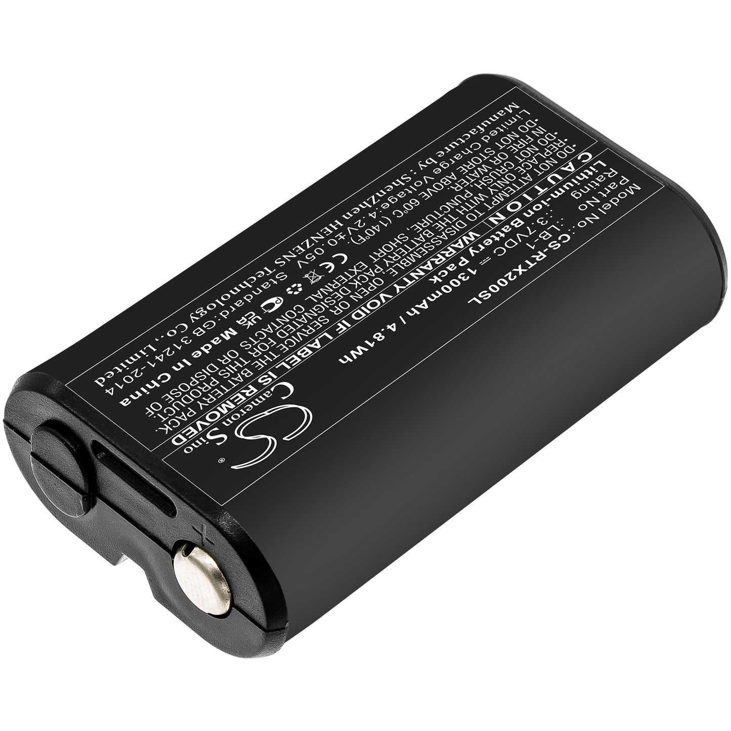 3.7V, 1300mAh, Li-ion Battery fits Rode, Performer Tx-m2, Videomic Pro+, 4.81Wh