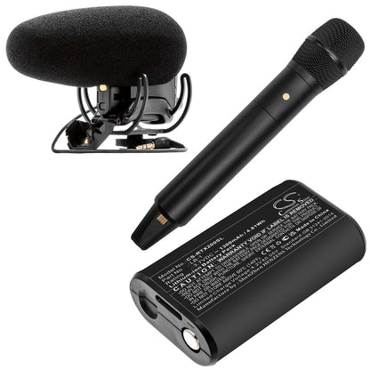 3.7V, 1300mAh, Li-ion Battery fits Rode, Performer Tx-m2, Videomic Pro+, 4.81Wh