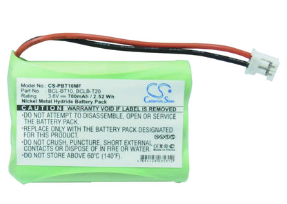 3.6V, 700mAh, Ni-MH Battery fits Brother, Bcl-100, Bcl-200, 2.52Wh