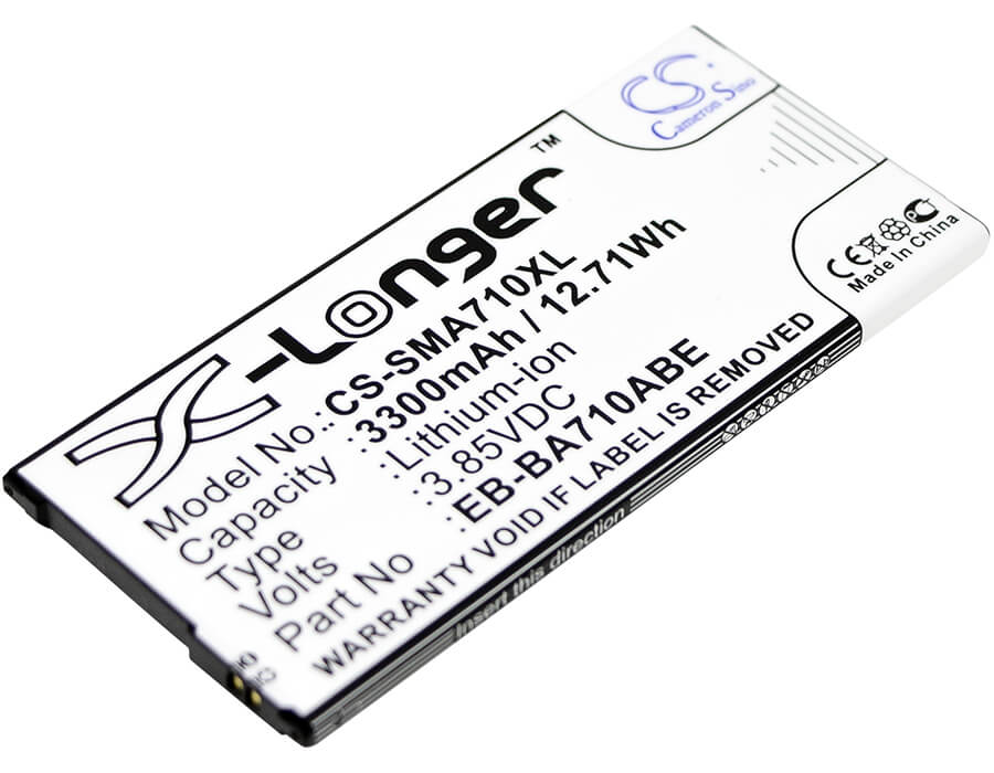 3.85V, 3300mAh, Li-ion Battery fits Samsung, Galaxy A7 2016 Duos, Galaxy A7 2016 Duos Td-lte, 12.705Wh