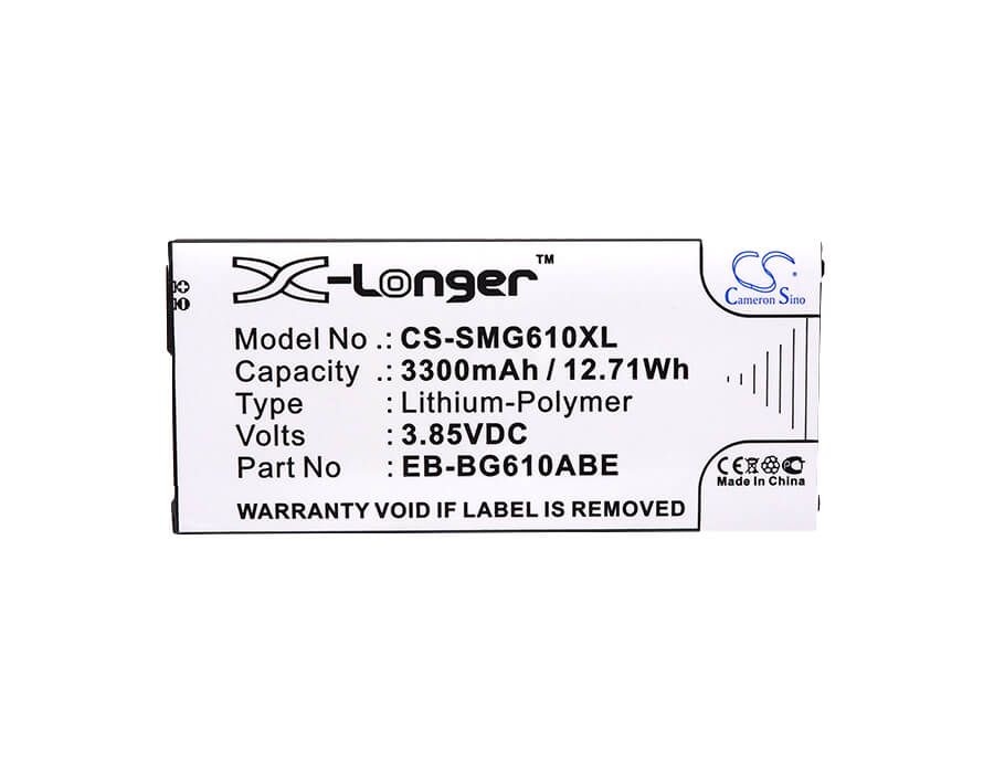 3.85V, 3300mAh, Li-Polymer Battery fits Samsung, A6s Dual Sim Td-lte, Galaxy A6s, 12.705Wh